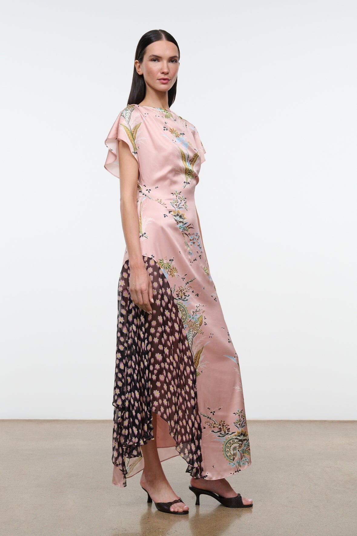 FAWN SILK DRESS | TAPESTRY ROSE MULTI