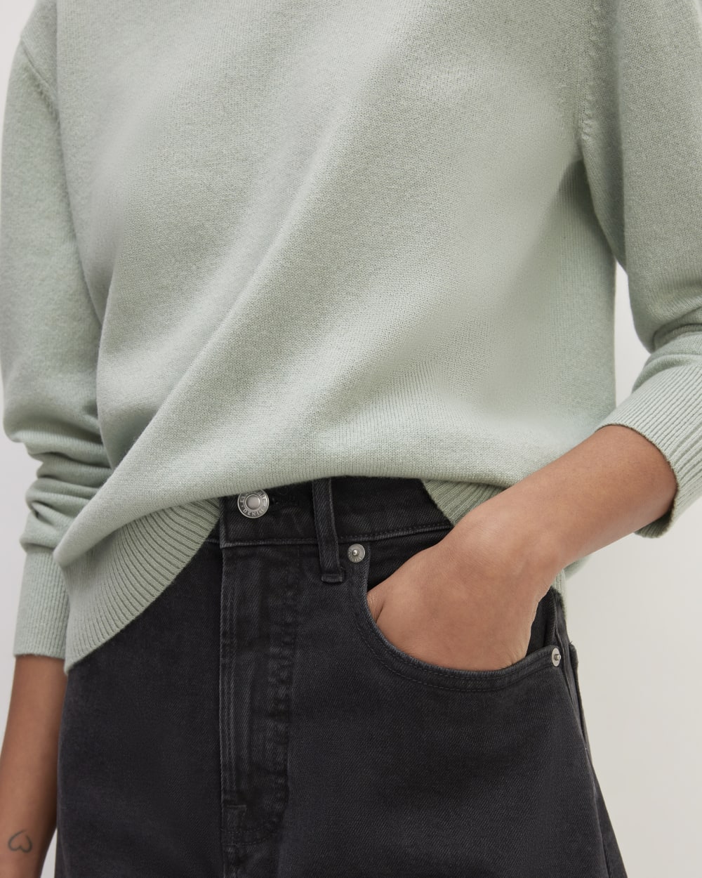 The Classic Crew in Cashmere | Light Sage Green