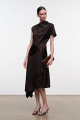 DAVINA SILK DRESS | EARTH