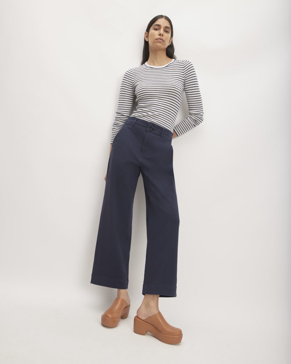 The Organic Wide-Leg Pant | Navy