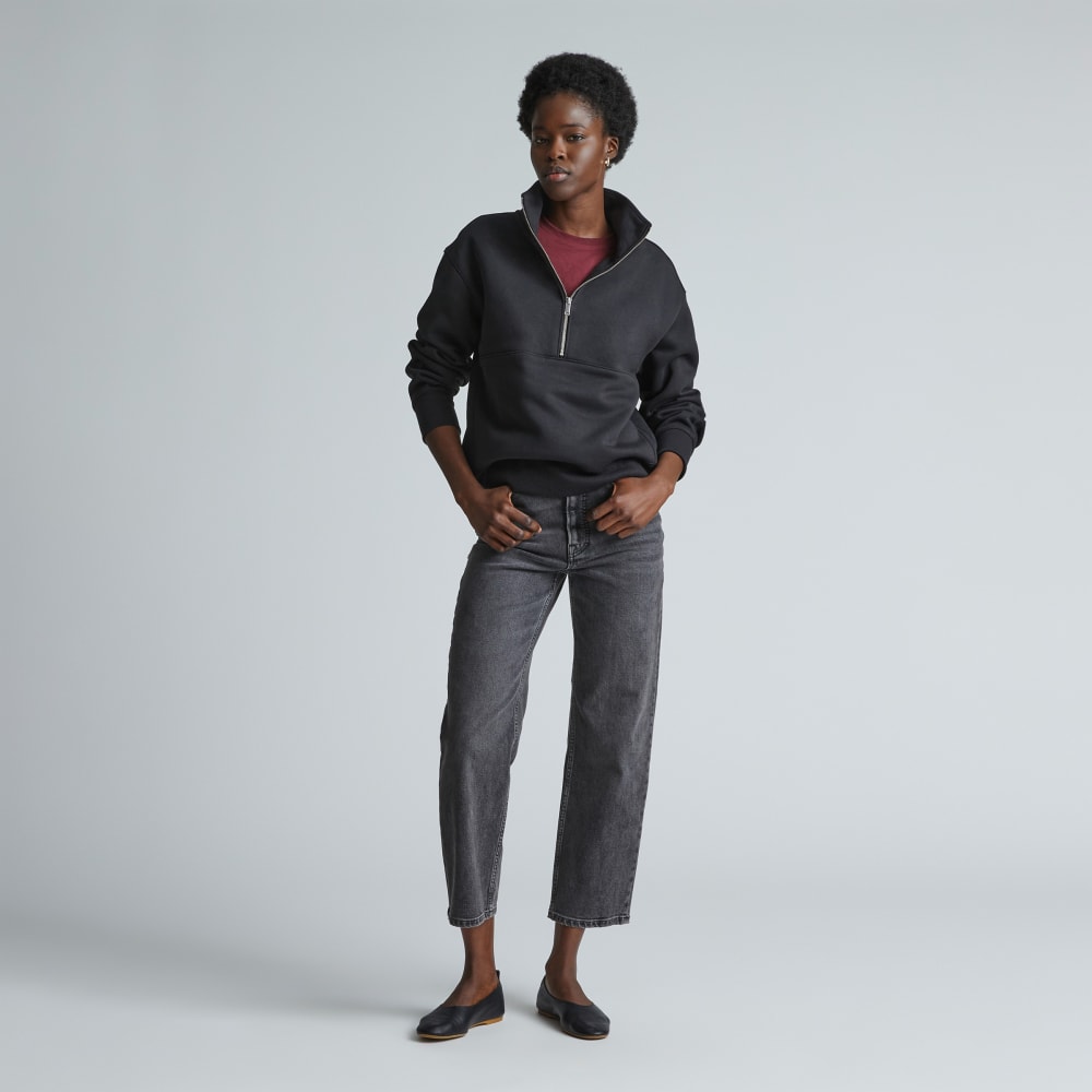 The ReTrack Half-Zip Sweatshirt | Black