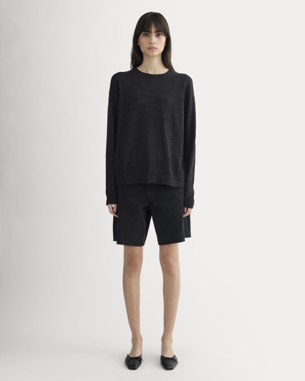 The Slouch Sweater in Cotton Linen | Black