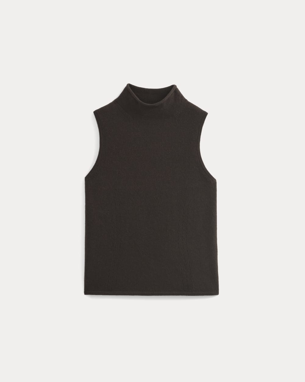Cashmere Funnel-Neck Tank | Dark Chocolate