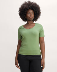 The Form Scoop-Neck Tee | Jade Green