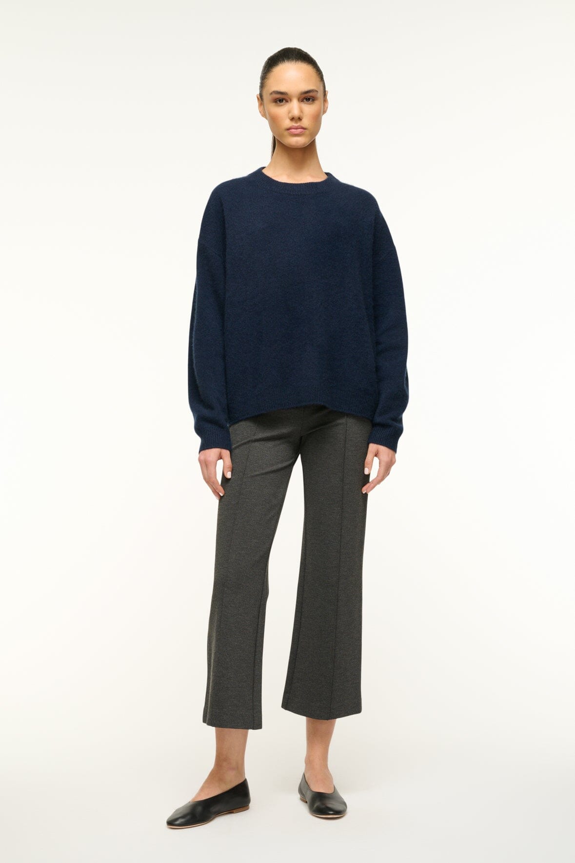 Serrano Cashmere Relaxed Crew | Navy