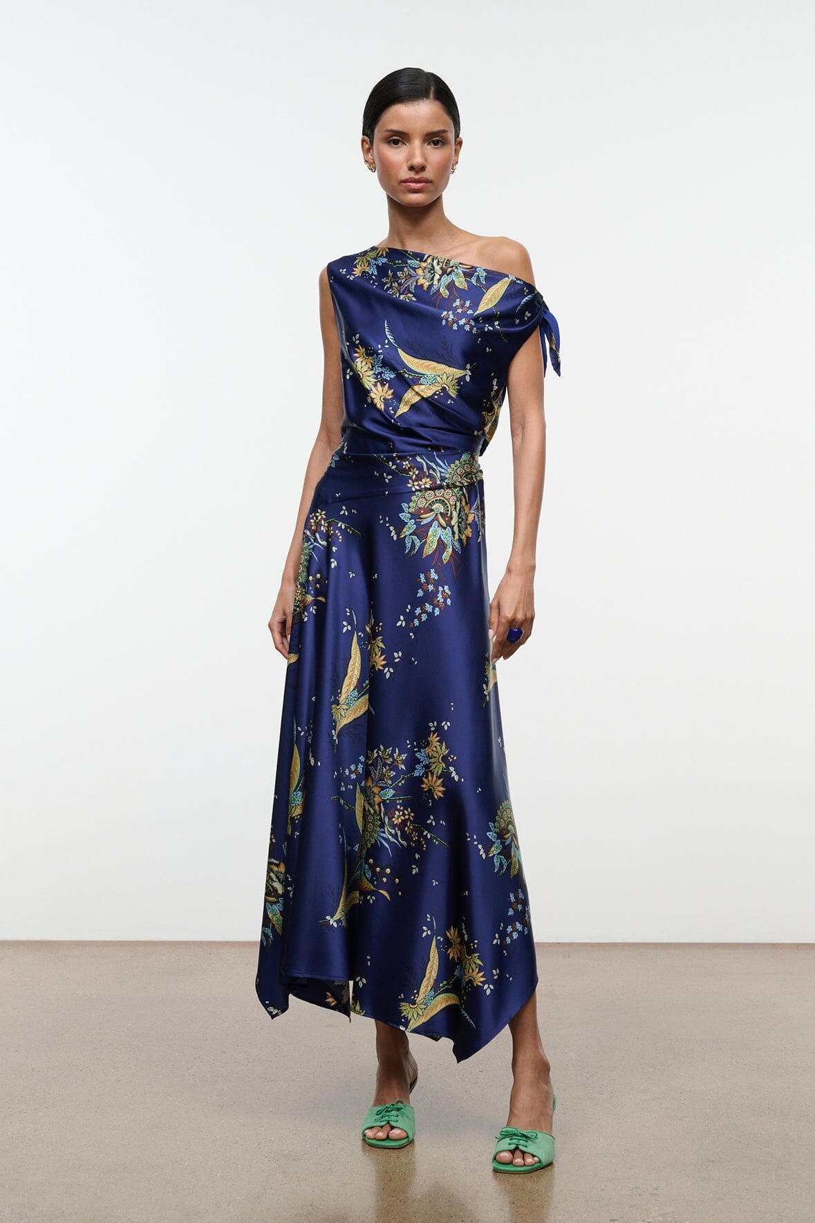 PORTIA SILK DRESS | TAPESTRY MIDNIGHT