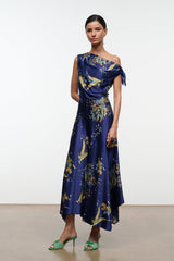 PORTIA SILK DRESS | TAPESTRY MIDNIGHT