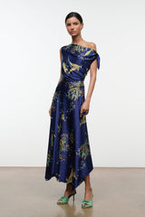 PORTIA SILK DRESS | TAPESTRY MIDNIGHT