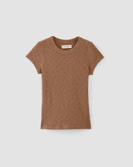 The Cozy Rib Tee | Carob Brown