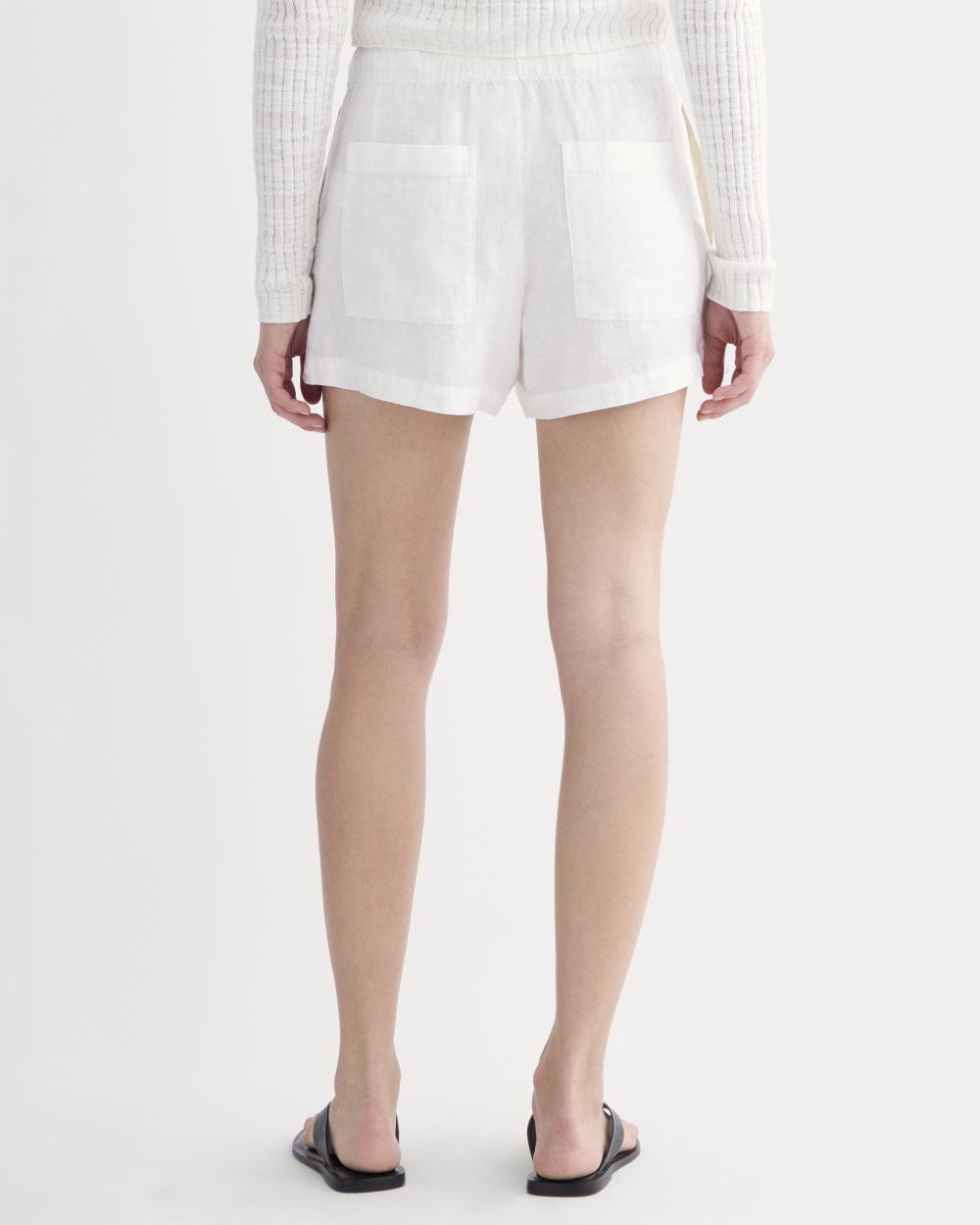 The Drawstring Boxer Short in Linen | White