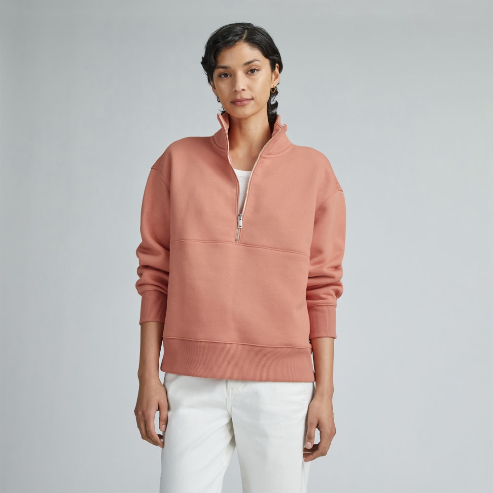 The ReTrack Half-Zip Sweatshirt | Light Rose