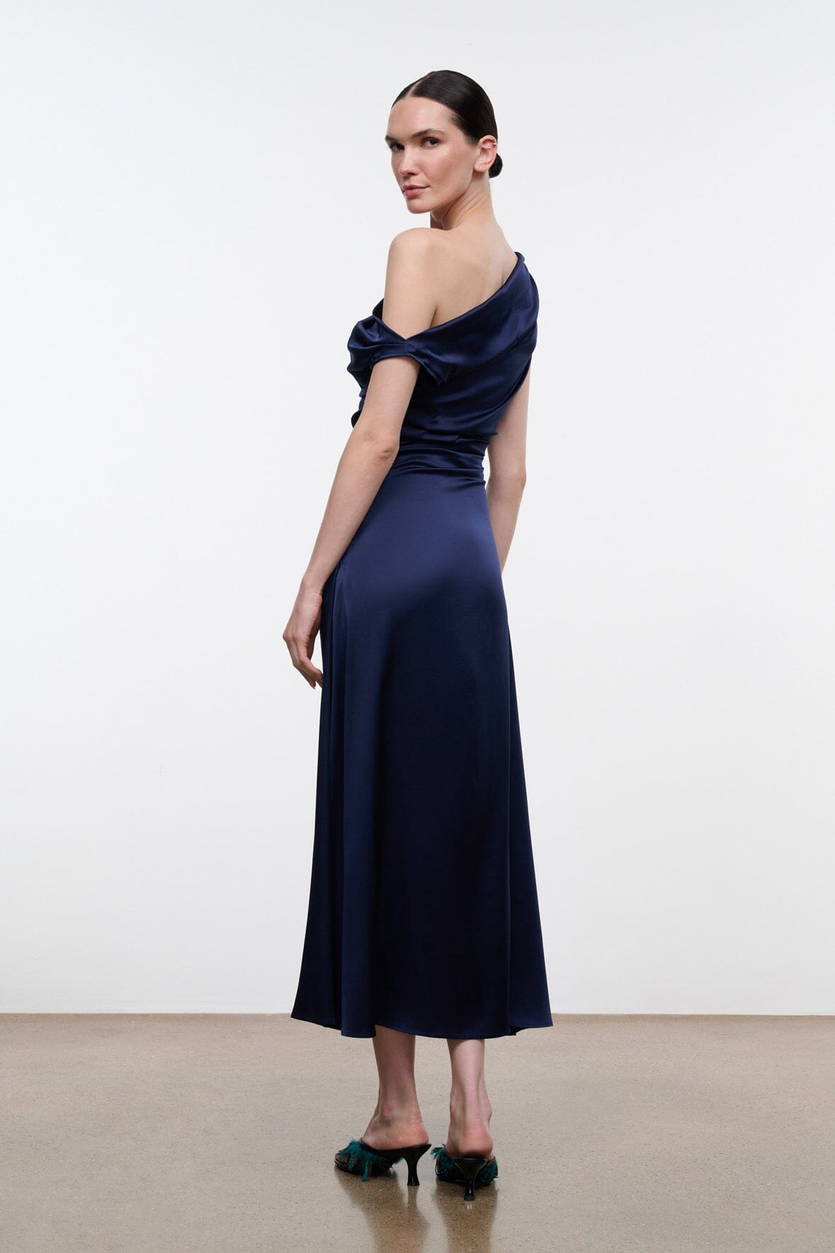 PHARE SILK DRESS | NAVY