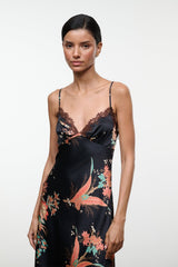 LARA SILK DRESS | TAPESTRY NOIR