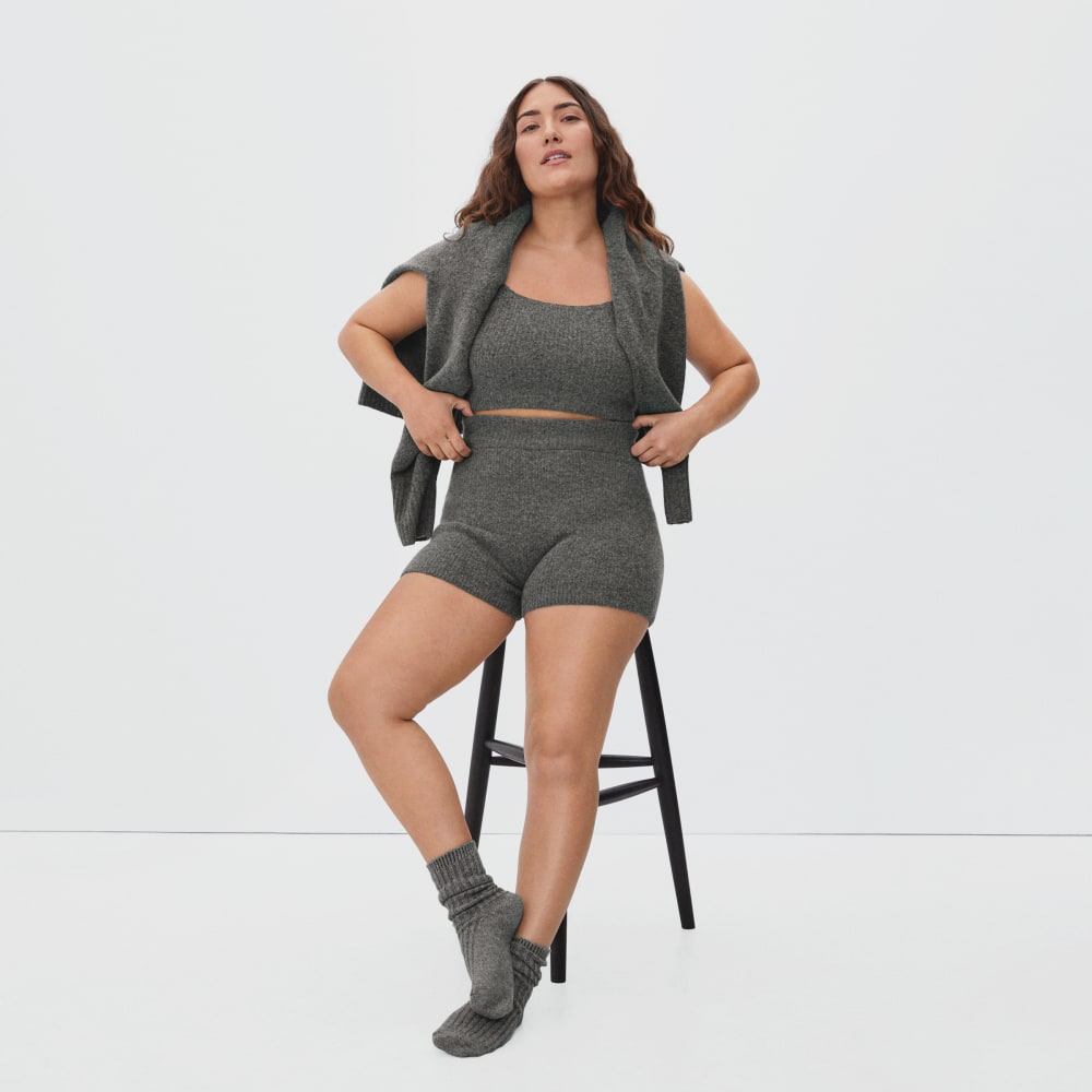 The Cozy-Stretch Short | Heathered Charcoal