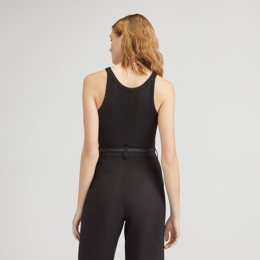 The Supima® Micro-Rib Cropped Tank | Black