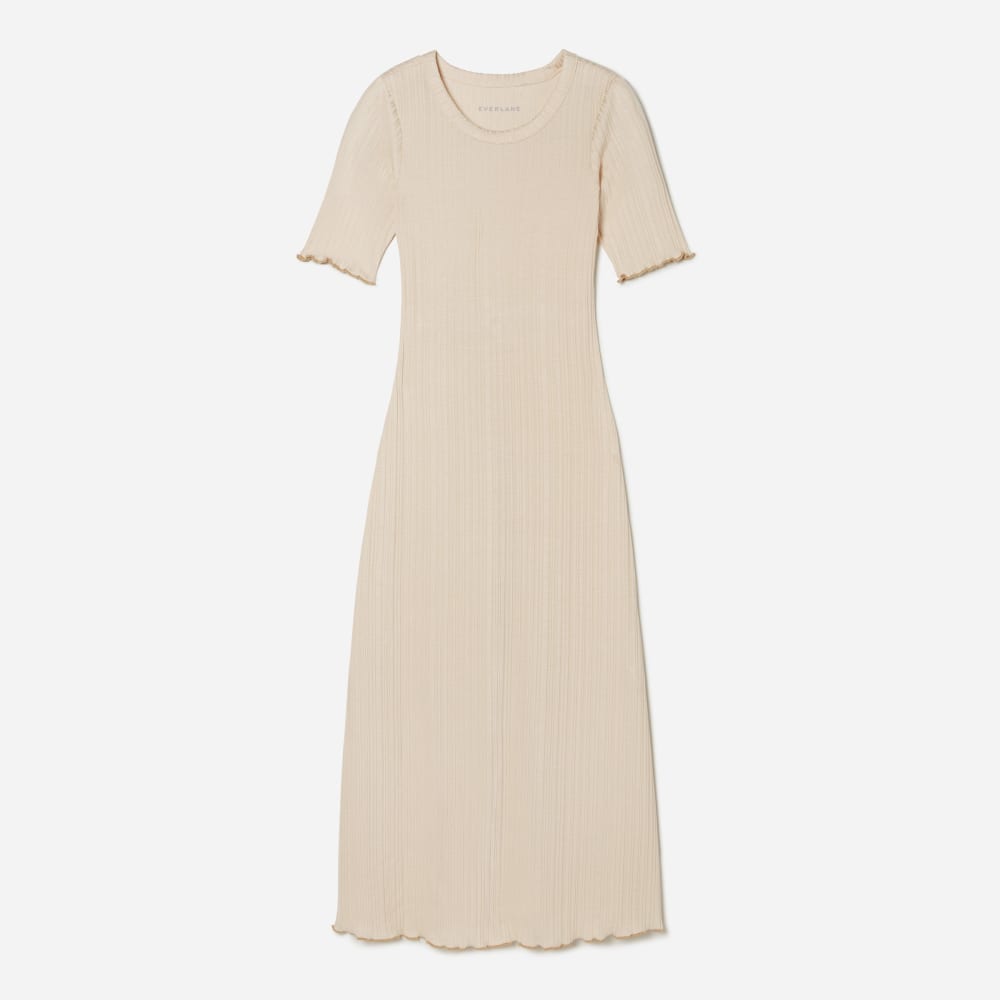 The Open Back Rib Dress | Parchment