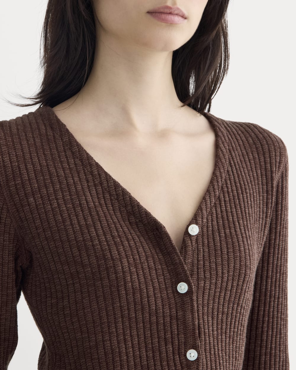 The Cozy Rib Cardigan | Dark Mahogany