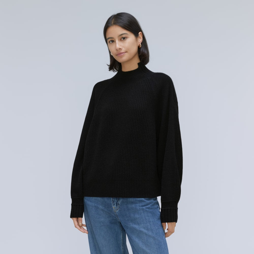 The Cashmere Ribbed Turtleneck | Black
