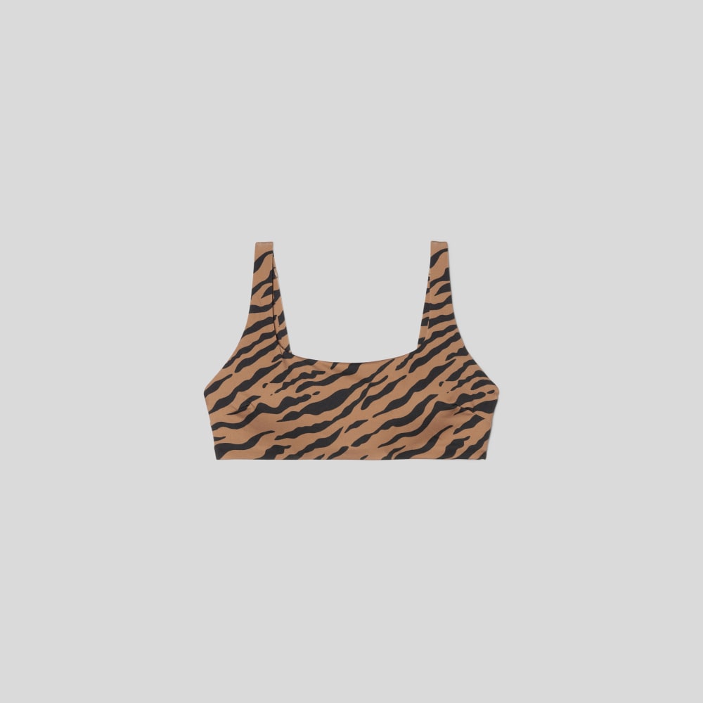 The Square-Neck Bikini Top | Tiger Stripe Toasted Coconut