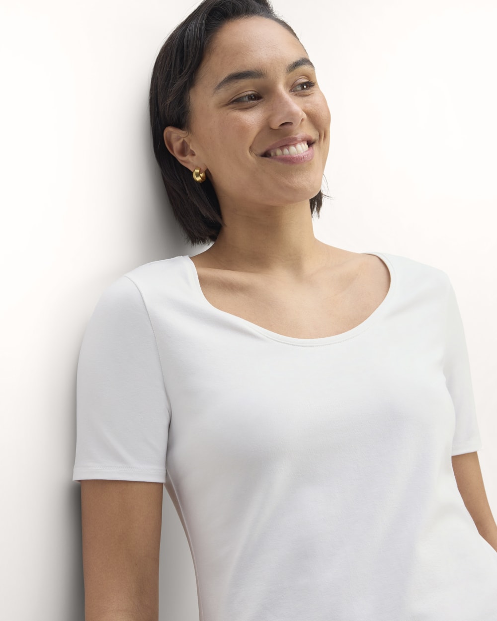 The Form Scoop-Neck Tee | White