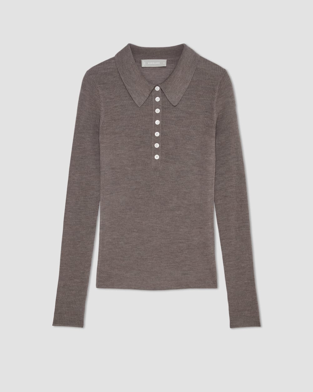 The Polo in Ultrasoft Merino | Heather Cocoa