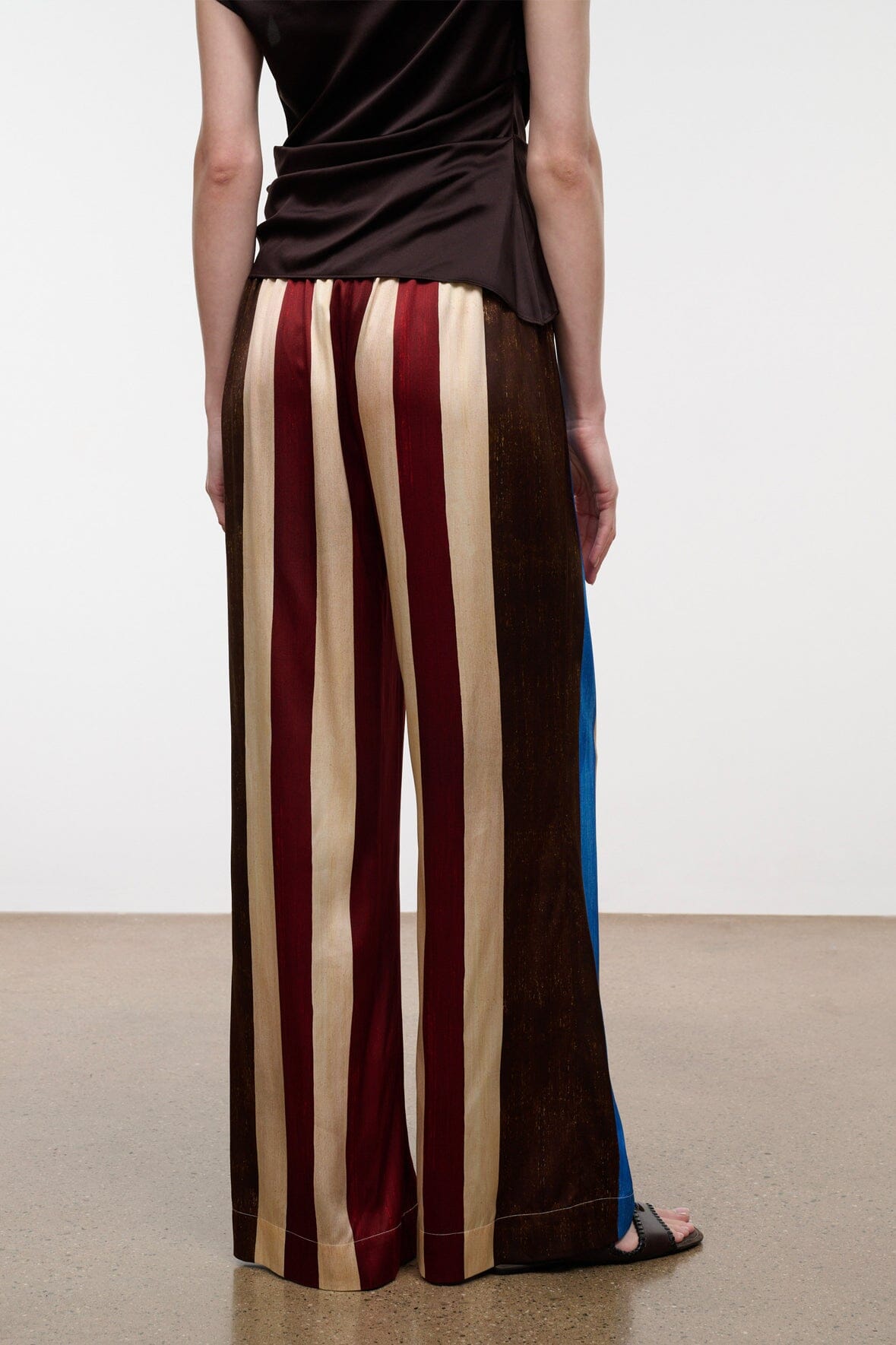 Stroll Silk Pant | Caffe Stripe