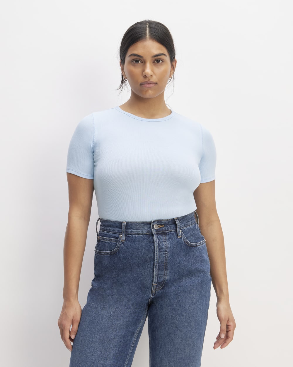 The Luxe Rib Crew | Chambray Blue
