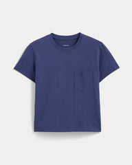 The Box-Cut Tee in Essential Cotton | Deep Cobalt | Pocket