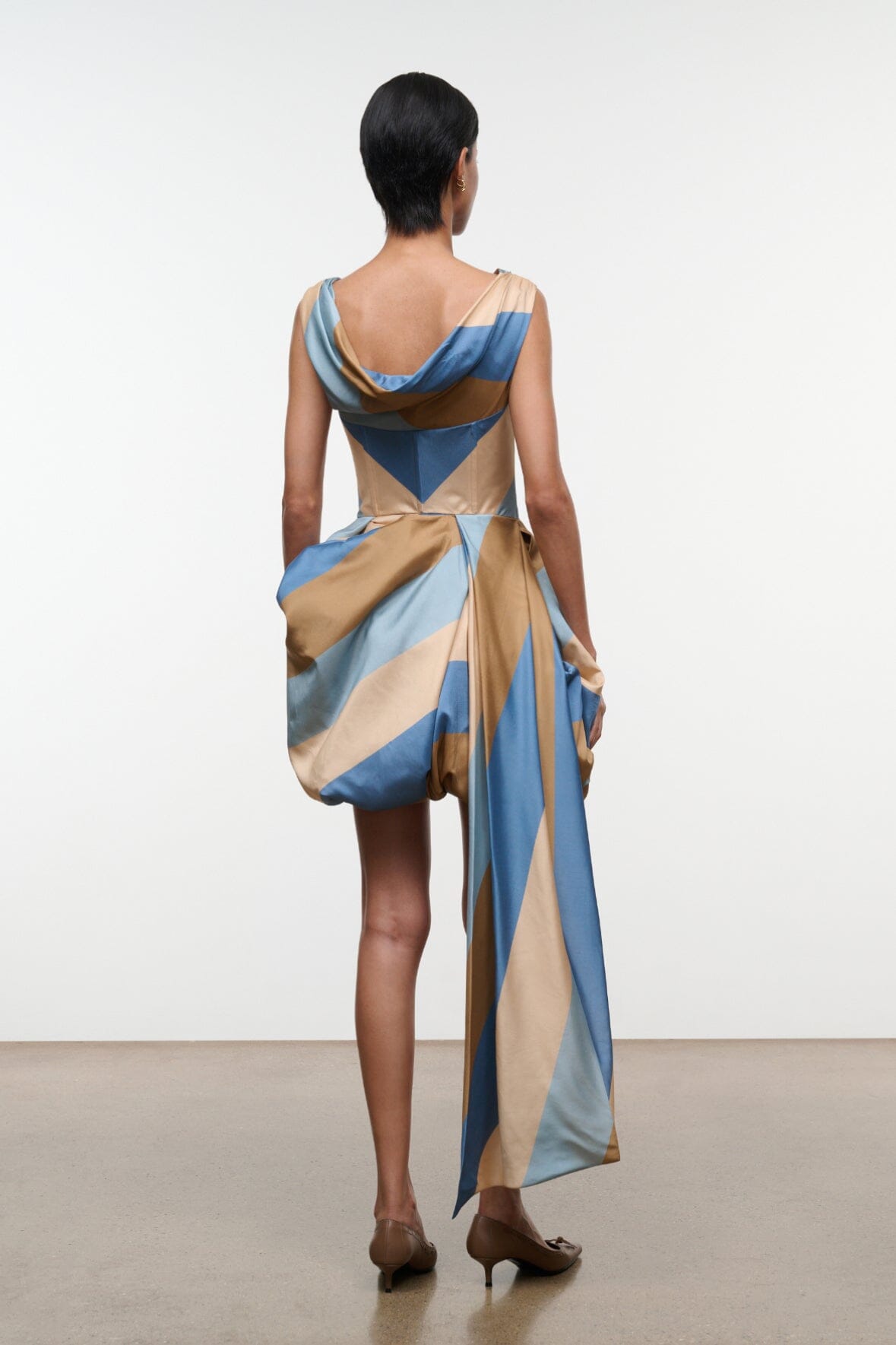 FABIANNE SILK MINI DRESS | DESERT STRIPE