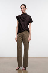 DAVINA SILK TOP | EARTH