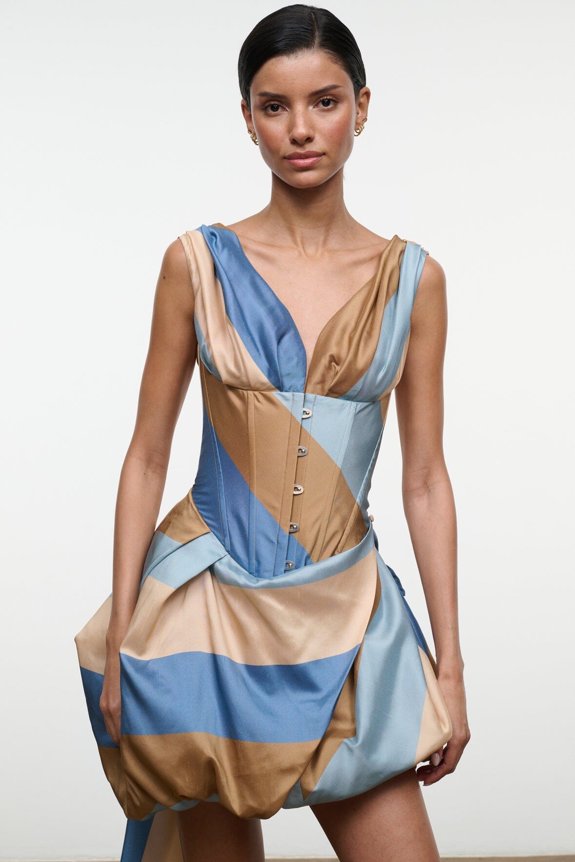 FABIANNE SILK MINI DRESS | DESERT STRIPE