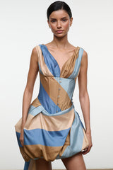 FABIANNE SILK MINI DRESS | DESERT STRIPE