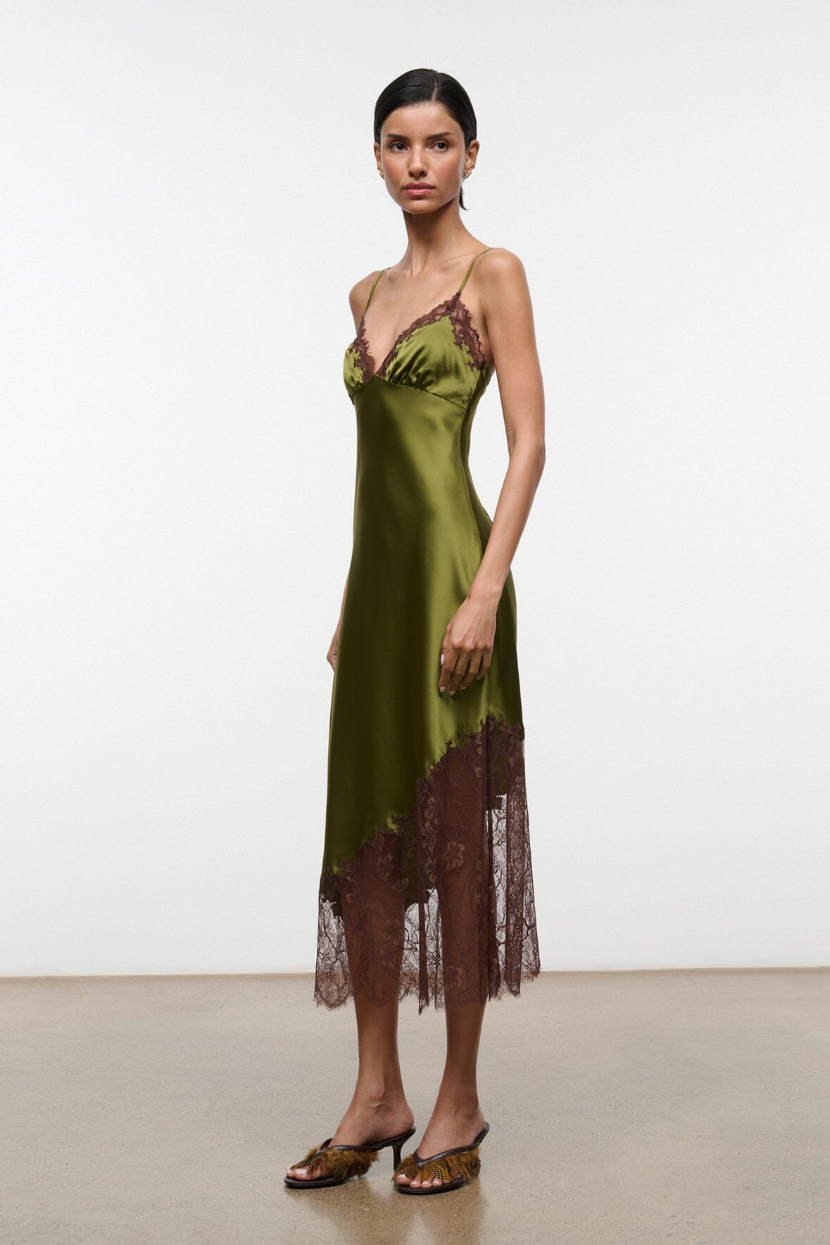 LARA SILK DRESS | PEAR
