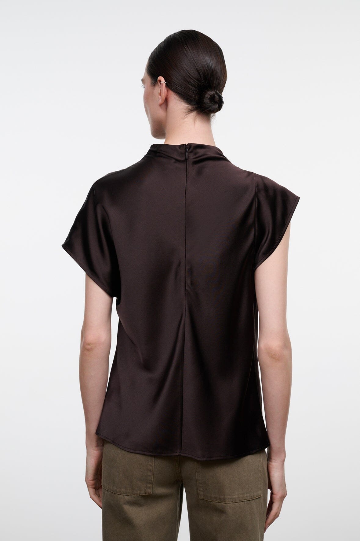 DAVINA SILK TOP | EARTH