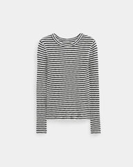 The Cozy Rib Long-Sleeve Tee | Bone / Black