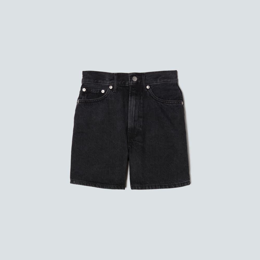 The A-Line Denim Short | Storm Black