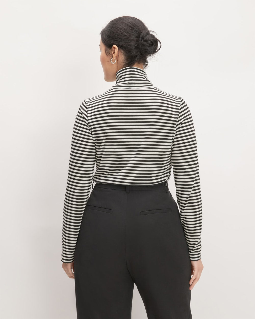 The Organic Cotton Turtleneck | Black / Bone