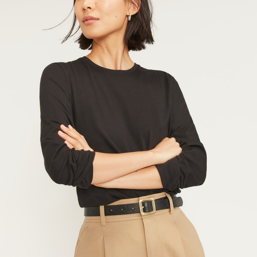 The Organic Cotton Long-Sleeve Crew | Black