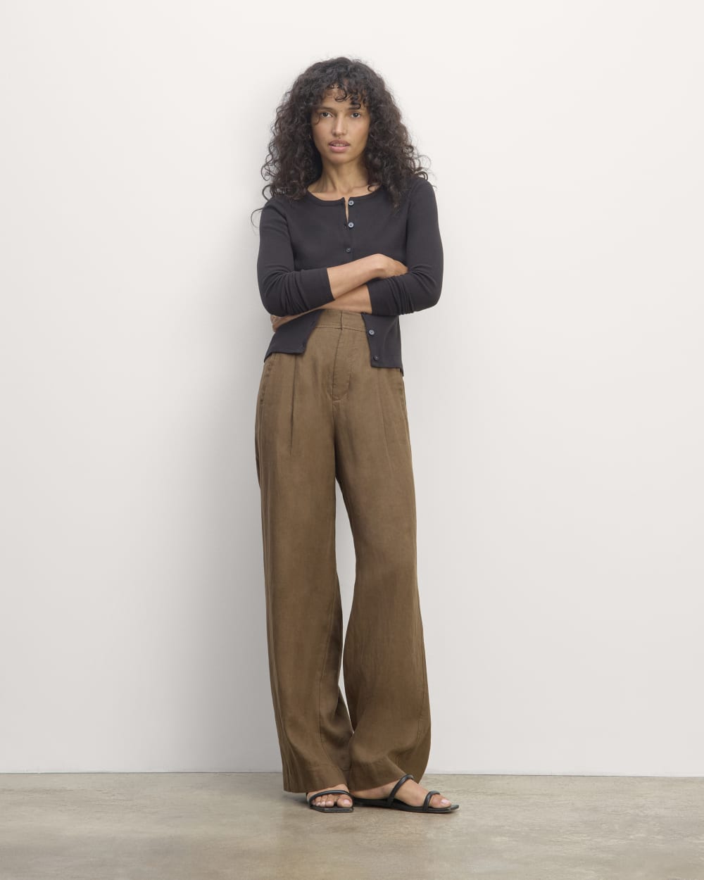 The Linen Way-High® Drape Pant  | Cocoa
