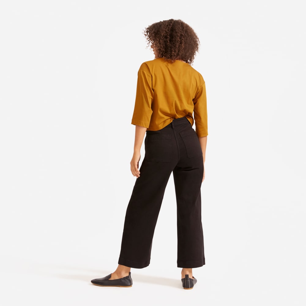 The Wide-Leg Crop Pant | Black | Regular