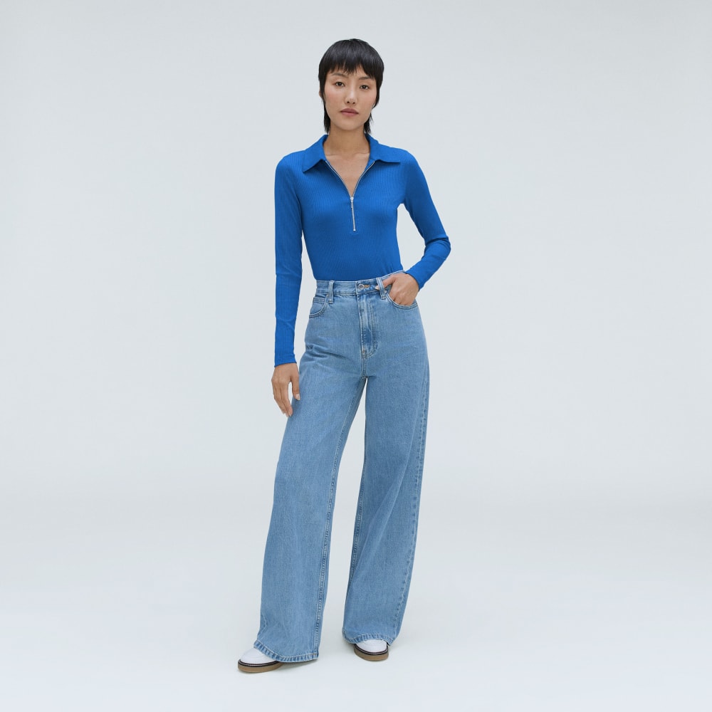The Super-Soft Zip Polo | Lapis Blue