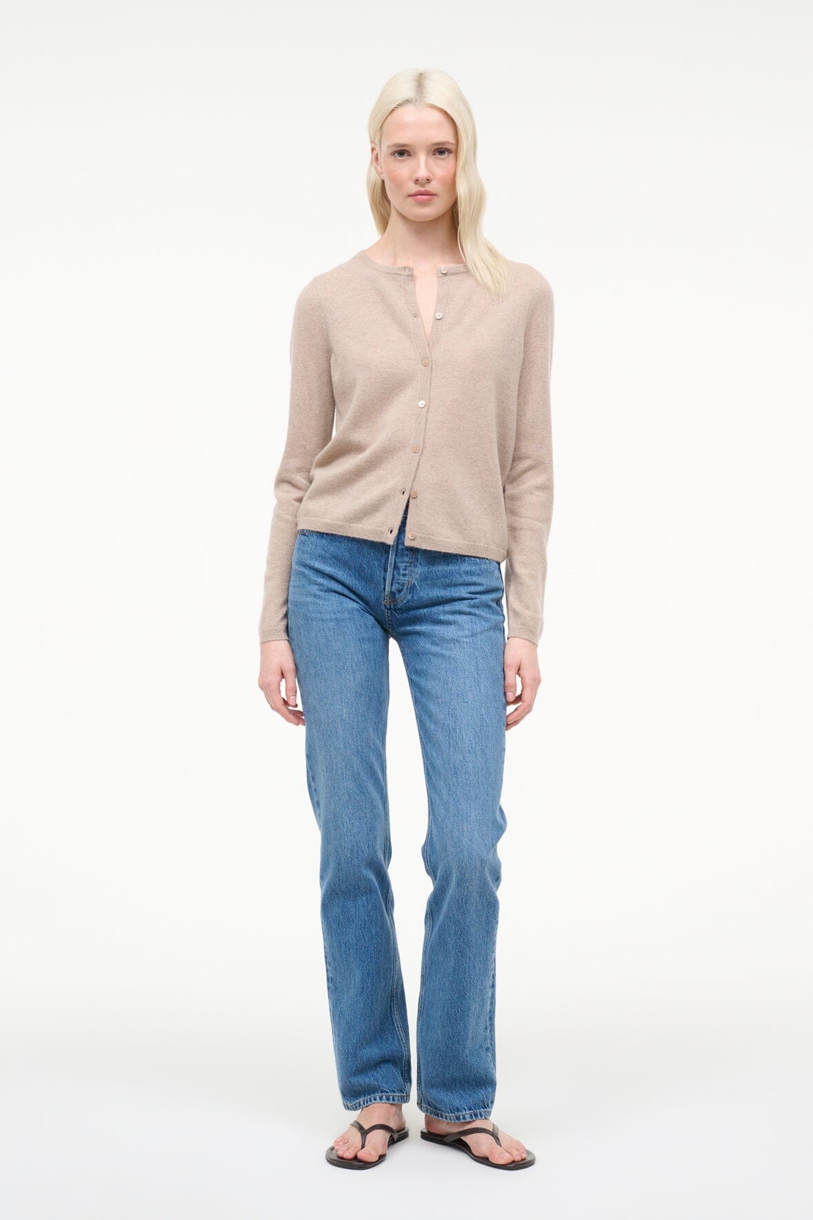 Midnight Cashmere Cardigan | Stone