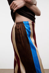Stroll Silk Pant | Caffe Stripe