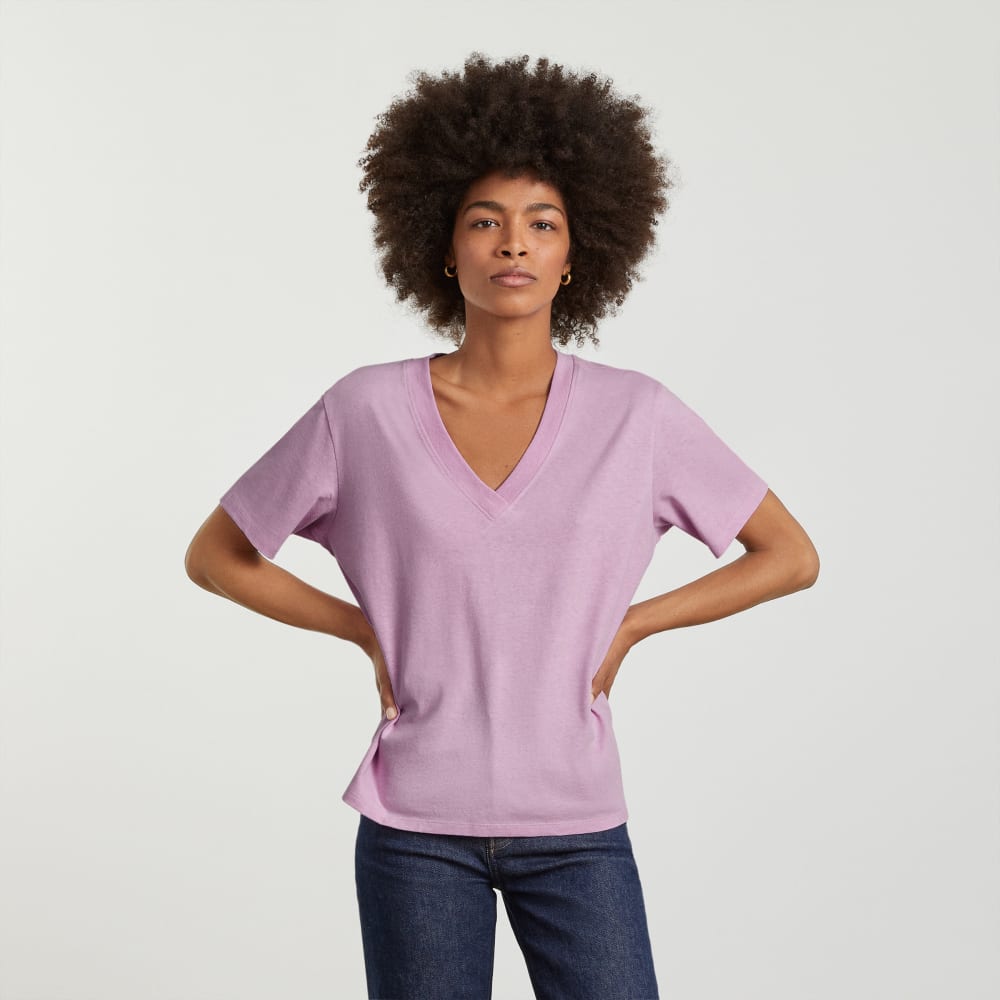 The Vintage V-Neck Hemp Tee | Lilac
