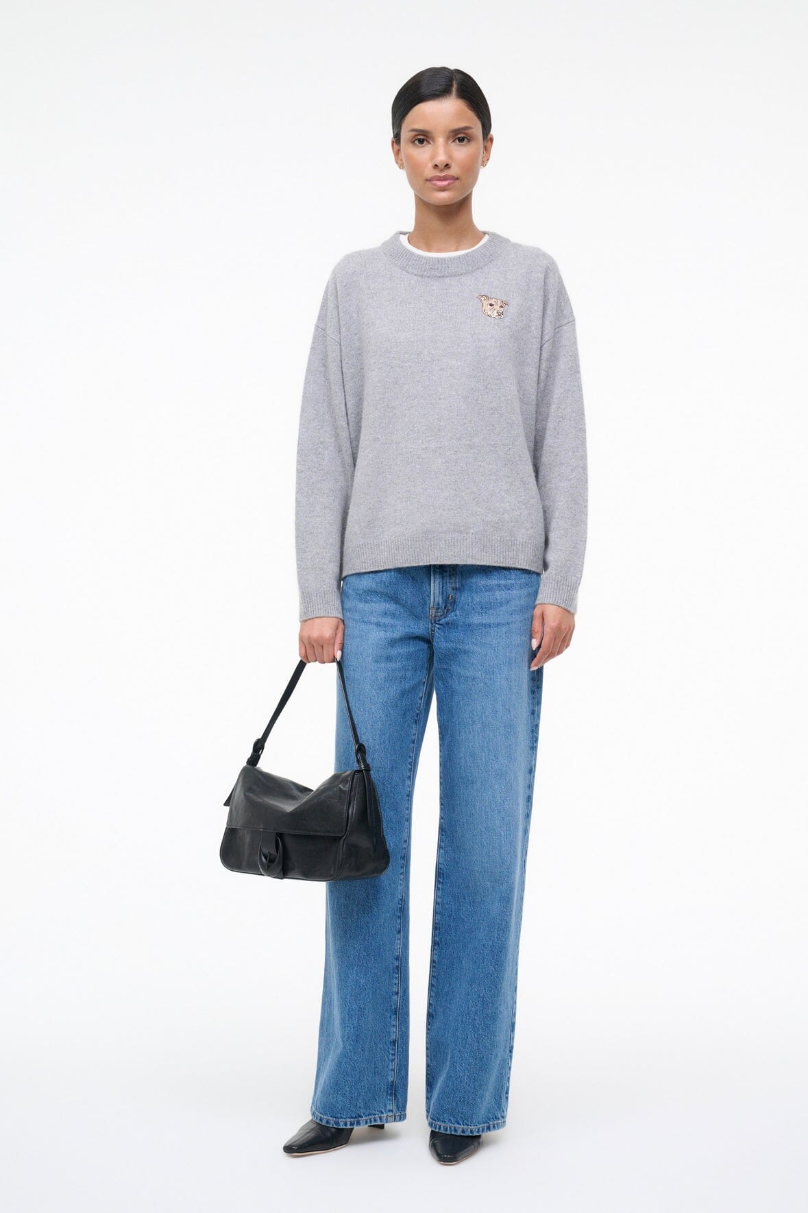 Custom STAUD x C.Bonz Serrano Cashmere Sweater | Heather Grey