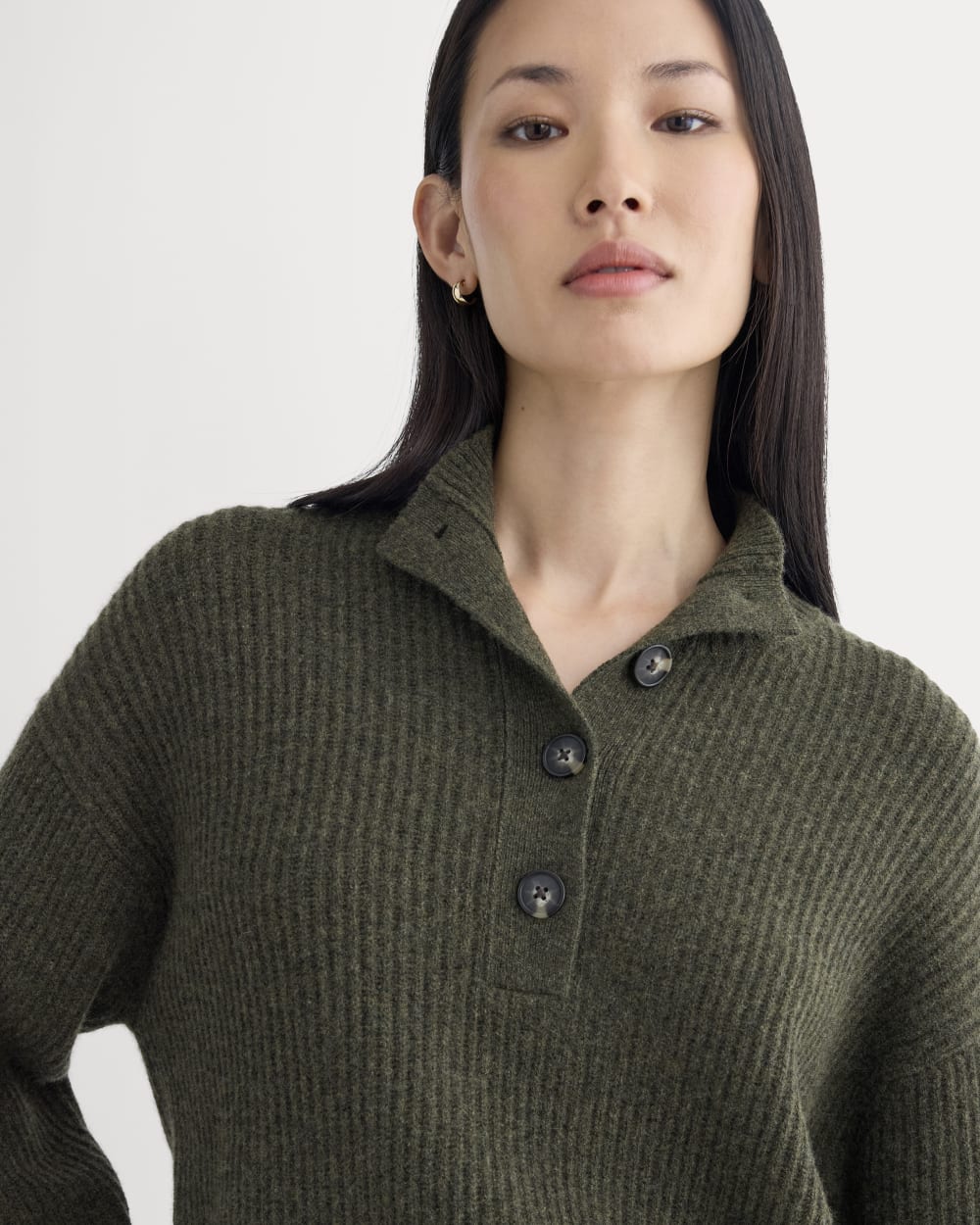The Cocoon Henley in Wool Cashmere | Heather Beech