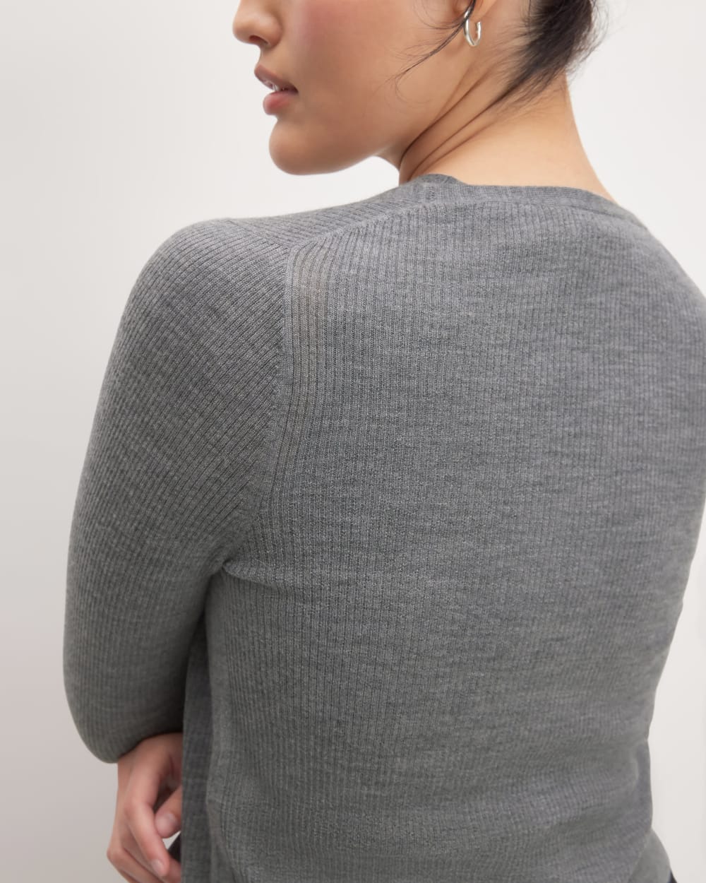 The Cardigan in Ultrasoft Merino | Heather Mid Grey