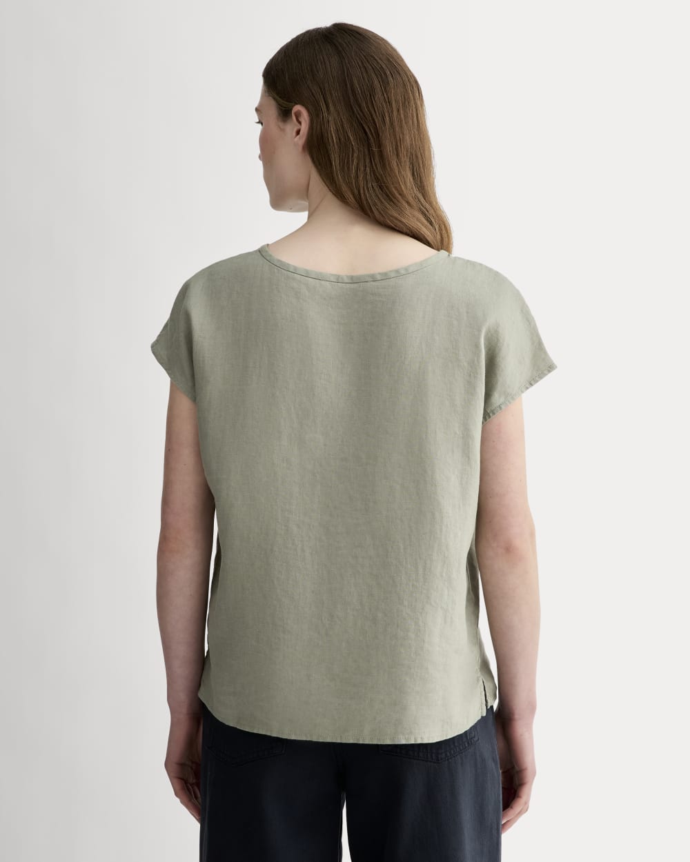 The Muscle Top in Linen | Sage Green