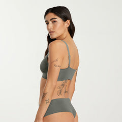 The Invisible High-Rise Thong | Pewter Green