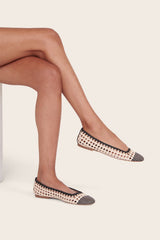 Nell Crochet Ballerina | Cream Black